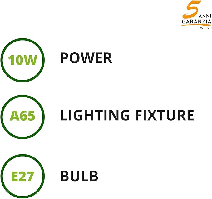 ALADINO LED LAMP 10W (70W LIGHT) A65, E27, CALDA (3000K), 270° TECNOWARE