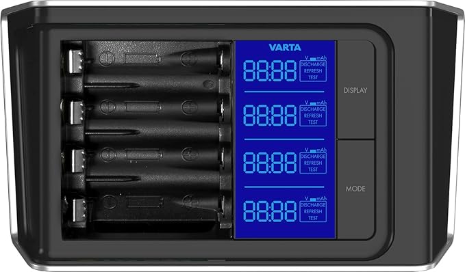 CARICABATTERIE VARTA CON LCD ULTRA RAPIDO CON STILO AA 2400MAH NI-MH PZ.4 576751