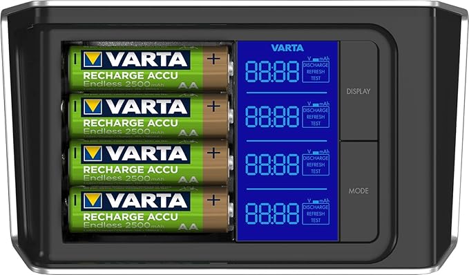 CARICABATTERIE VARTA CON LCD ULTRA RAPIDO CON STILO AA 2400MAH NI-MH PZ.4 576751