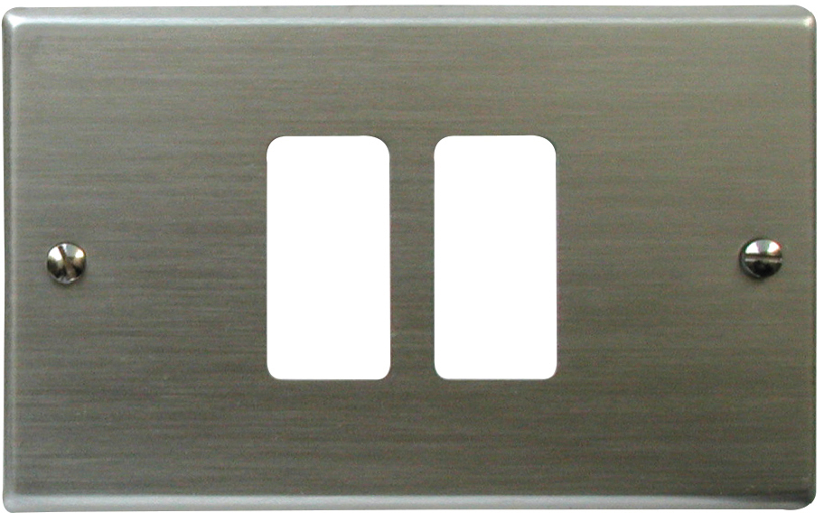 PLACCA FAEG BRONZO ANODIZZATO PER SCATOLA TONDA TIPO MAGIC 2 POSTI