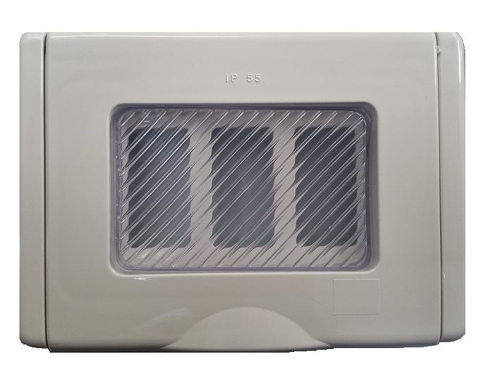 PLACCA FAEG AUTOPORTANTE CON SPORTELLO A FINESTRA CON MOLLA 3 POSTI IP55