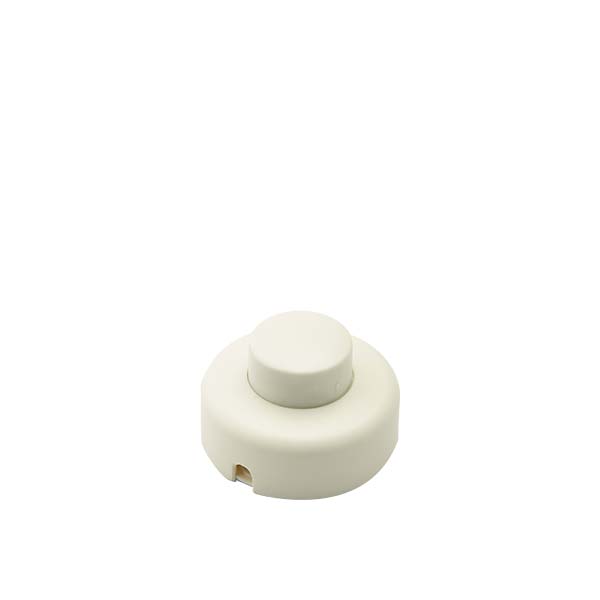 INTERRUTTORE FAI PASSANTE UNIPOLARE A PEDALE PER PIANTANA 250V TASTO TONDO BIANCO 