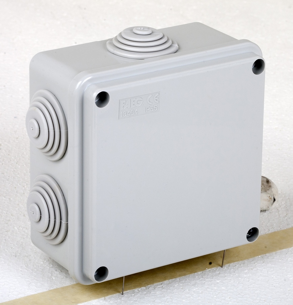 SCATOLA FAEG STAGNA DI DERIVAZIONE RETTANGOLARE CON COPERCHIO A VITE  IP55 100X100X50