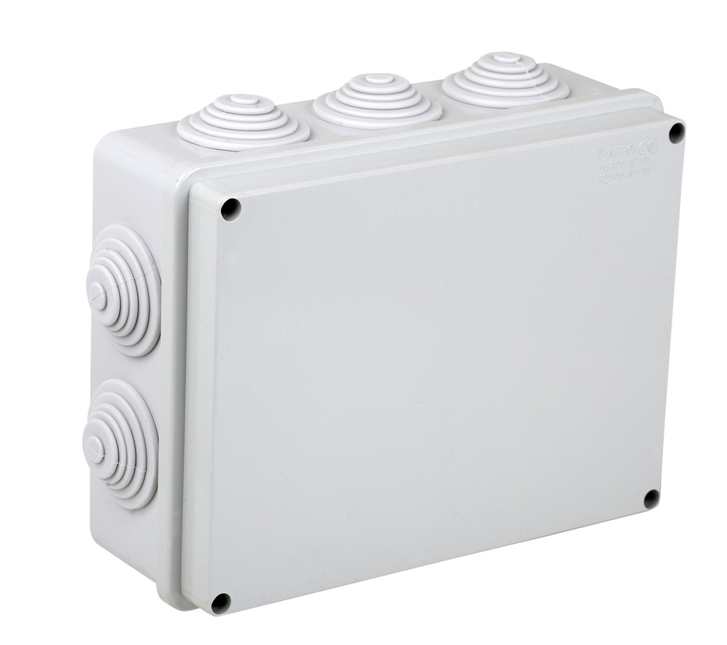 SCATOLA FAEG STAGNA DI DERIVAZIONE RETTANGOLARE CON COPERCHIO A VITE IP55 190X140X70
