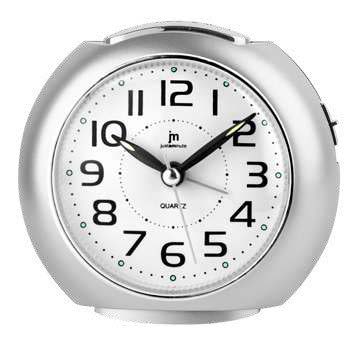 SVEGLIA AL QUARZO ANALOGICA CON LUCE SNOOZE MOVIMENTO CONTINUO SILENZIOSO SILVER