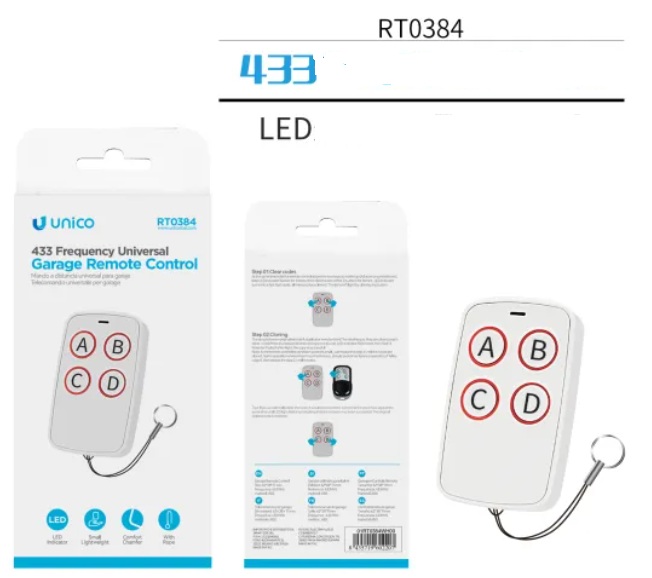 RADIOCOMANDO UNICO UNIVERSALE  433MHZ CODICE FISSO BIANCO