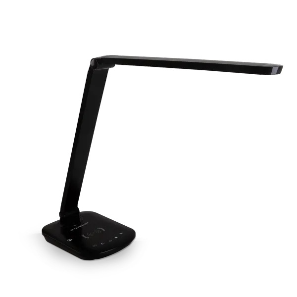 Lampada LED da scrivania con ricarica wireless per cellulare nera 8W 2700-6500K