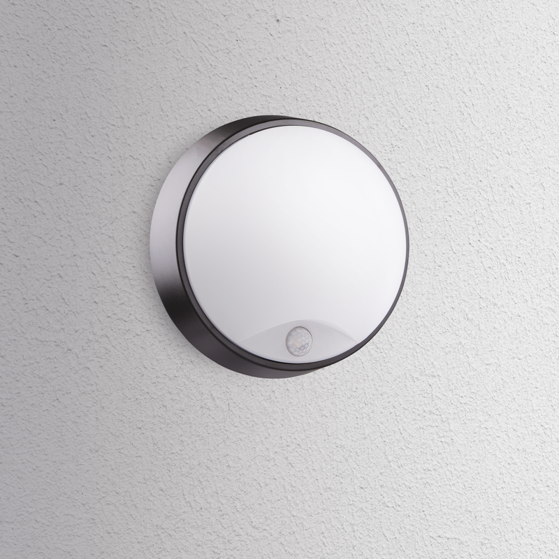 PLAFONIERA OASI CCT TONDA NERA SENS.14W 3000K 1550LMN IP54