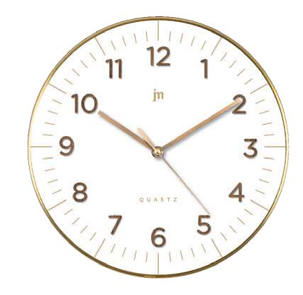 OROLOGIO DA  PARETE QZ.ABS D. 30CM NUMERI IN RILIEVO BIANCO