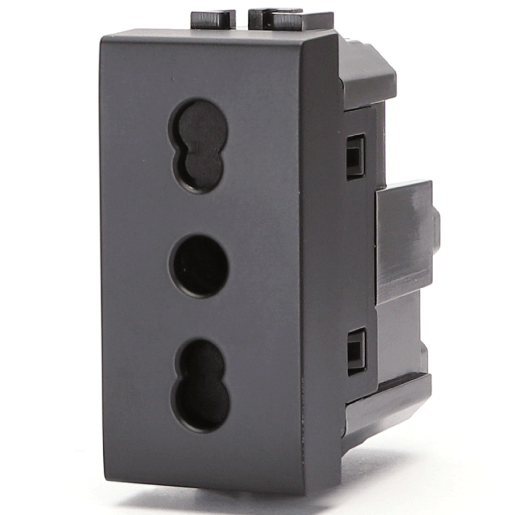 FRUTTO CONTAKT PRESA BIVALENTE 10/16A DA INCASSO 10/16A 250V TIPO BTICINO LIVINGLIGHT - INTERNATIONAL 