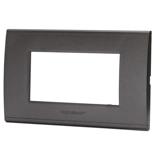 PLACCA CONTAKT A 4 MODULI IN PLASTICA NERA TIPO BTICINO LIVINGLIGHT E INTERNATIONAL 