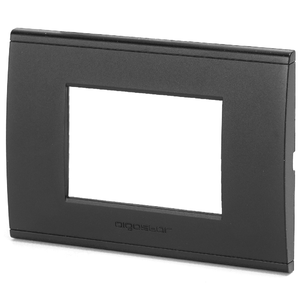 PLACCA CONTAKT A 3 MODULI IN PLASTICA NERA OPACA TIPO BTICINO LIVINGLIGHT E INTERNATIONAL 