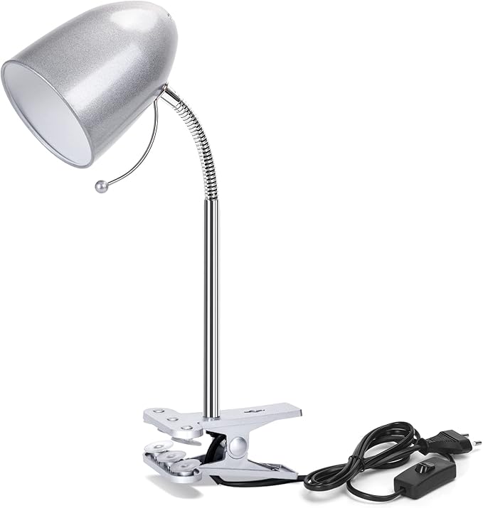 LAMPADA DA TAVOLO CONTAKT CON PINZA METALLO CROMATA (LAMPADINA ESCLUSA)  E27