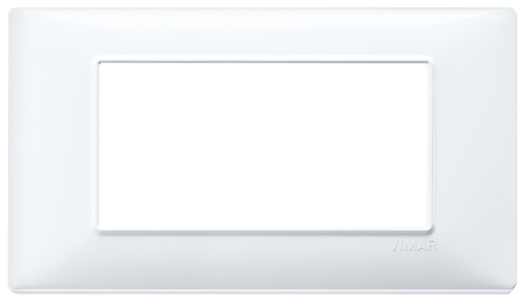 PLACCA VIMAR TECNOPOLIMERO SERIE PLANA BIANCO 4 POSTI
