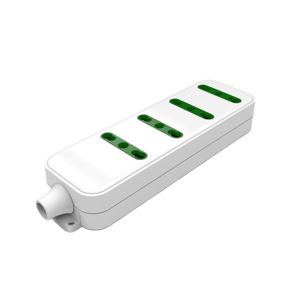 PRESA MULTIPLA CONTAKT 4 BIPRESE 2P+T 16A SPINA 2P+T 16A + CAVO 1.5MT BIANCO