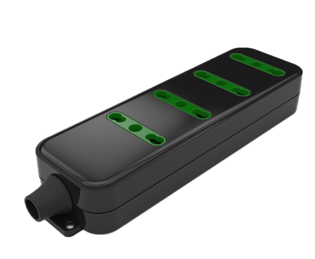 PRESA MULTIPLA CONTAKT 4 BIPRESE 2P+T 16A SPINA 2P+T 16A + CAVO 1.5MT NERO