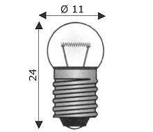 LAMPADA INCANDESCENZA MICRO ARLUX SFERA 4.5V 1.3W E10 2.4CM - 1.15CM