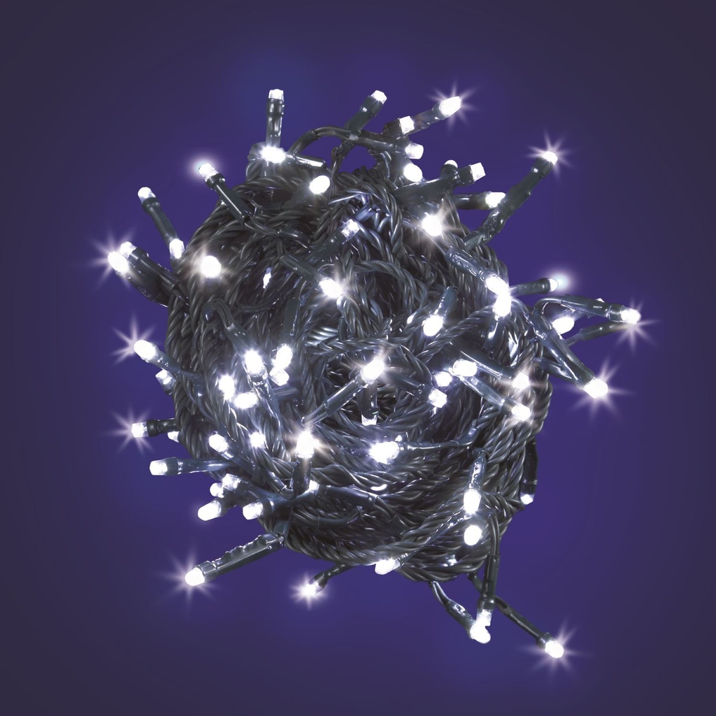 CATENA TL 96 LED BIANCO 5MM CONTROLLER 7G+OFF TIMER 6-18 ORE A BATTERIA ESTERNO