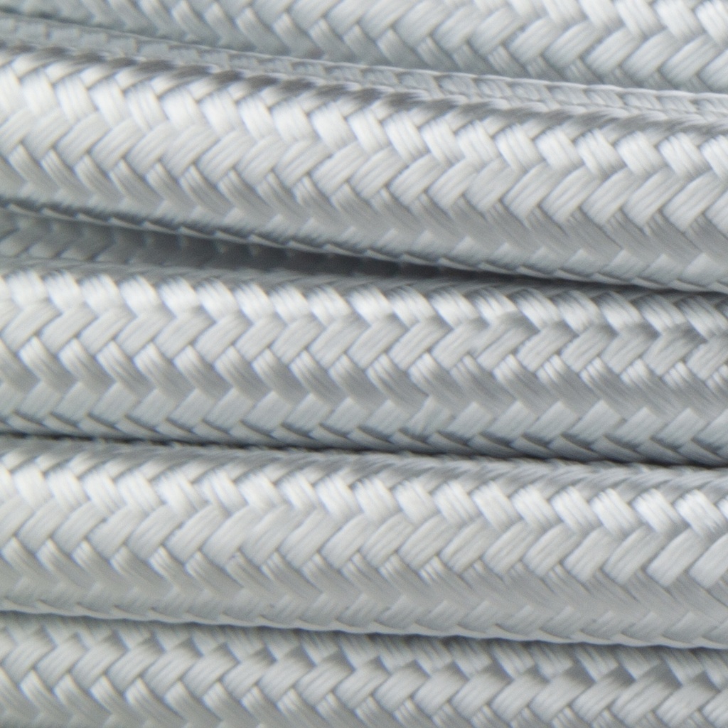 CAVO ELETTRICO RIVESTITO TESSUTO TONDO 2X0,75 45MT. ARGENTO CONTAKT (PR. MT.)