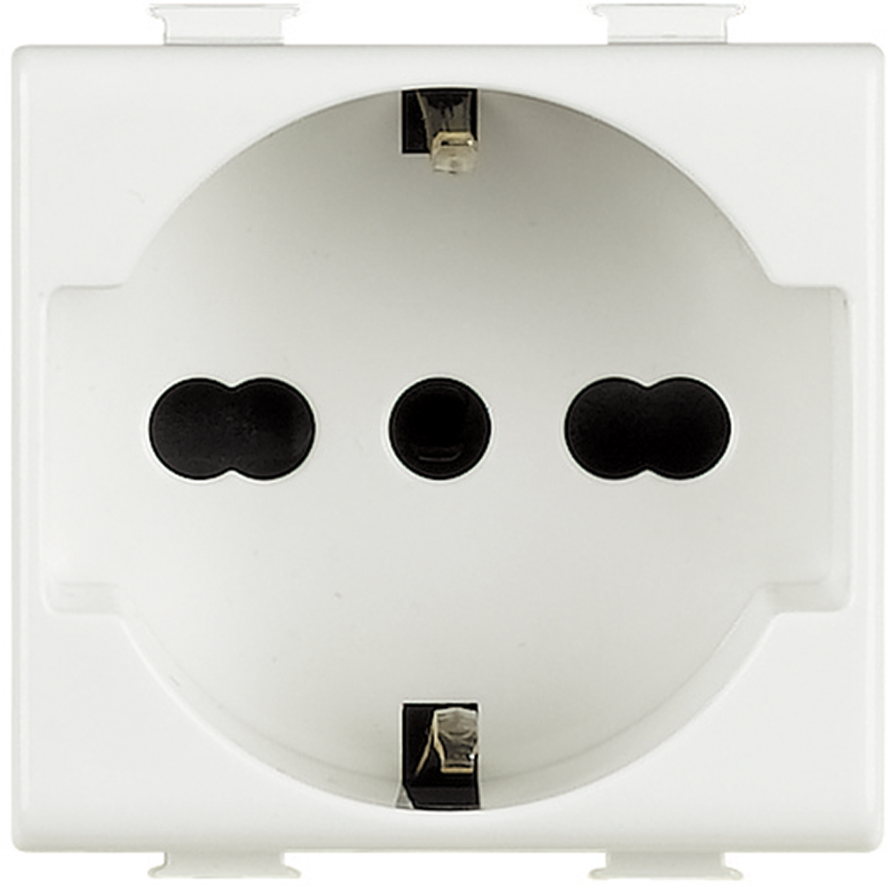 FRUTTO BTICINO  PRESA SCHUKO 16A + TERRA CENTRALE DA INCASSO 10/16A 250V SERIE BTICINO MATIX