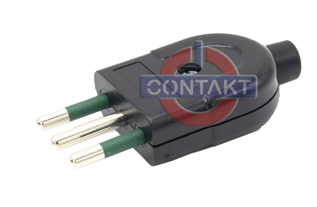 SPINA CIVILE CONTAKT 2P+T 10A S11 ASSIALE NERO