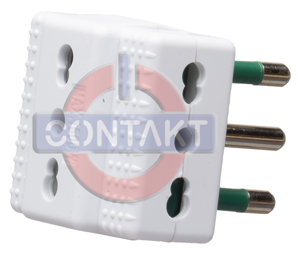 ADATTATORE CIVILE CONTAKT MULTIPLO 250V SPINA 2P+T 16A S17  3 BIPRESE 16A P17/11 BIANCO
