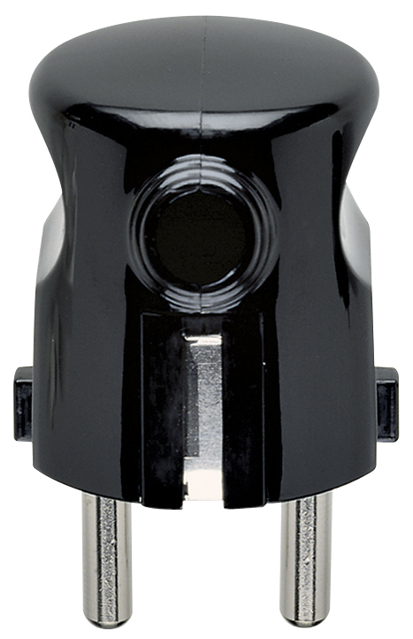 SPINA CIVILE VIMAR 2P+T16A S31 250V STANDARD TEDESCO/FRANCESE CAVO 90°  NERO