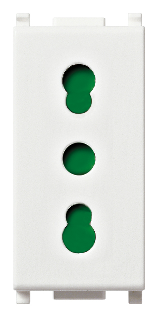 FRUTTO VIMAR PRESA BIVALENTE 10/16A DA INCASSO 10/16A 250V SERIE PLANA BIANCO