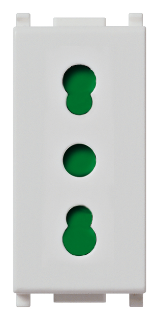 FRUTTO VIMAR PRESA BIVALENTE 10/16A DA INCASSO 10/16A 250V SERIE PLANA SILVER