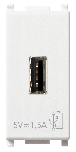 FRUTTO VIMAR PRESA USB 5V 1,5A  BIANCO 1 POSTO SERIE PLANA