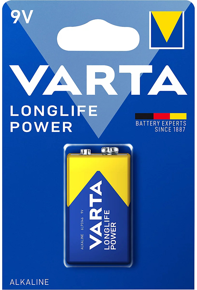 PILE VARTA ALKALINE LONGLIFE POWER  9V  BL.1  4922