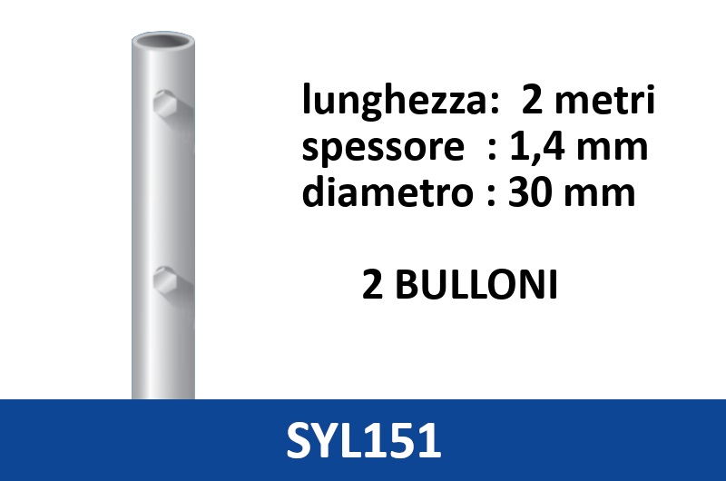 PALO Ø 30 X 1,4 MM 2MT RF DADI M8 SYNCRO