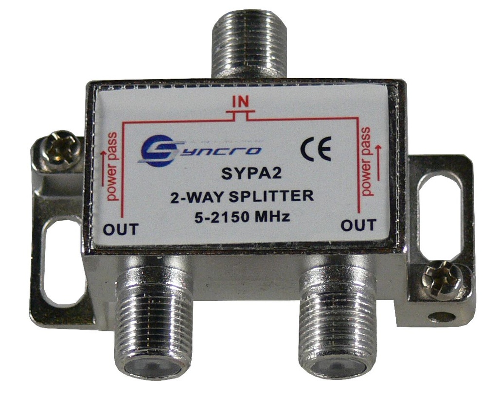PARTITORE 1 INGR. 2 OUT CONN. "F"  5-2150MHZ SYNCRO