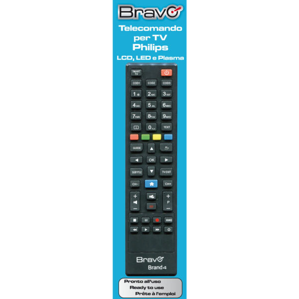 TELECOMANDO TV BRAVO MODELLO BRAND DEDICATO PER PHILIPS 