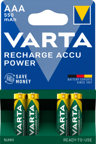 PILE VARTA RICARICABILE MINISTILO AAA 1.2V 550MAH NI-MH BL. 4 56743101404