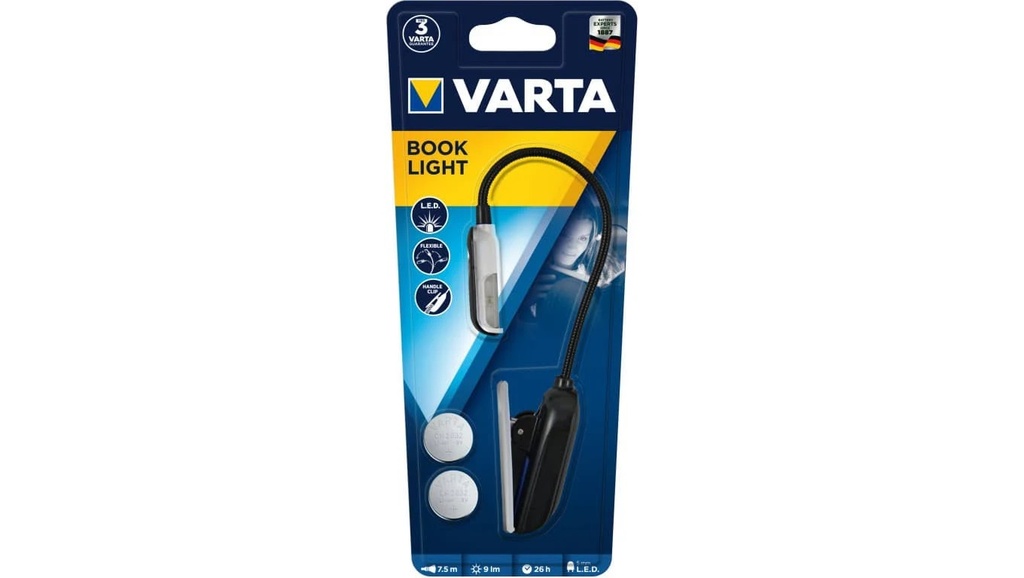 TORCIA VARTA LED LEGGILIBRO 9LM  CR2032 INCLUSE PZ. 2 16618