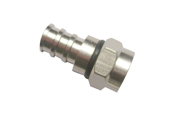CONNETTORE 'F' A CRIMPARE IN RAME CON 2 O-RING Ø 3,6MM EXITV