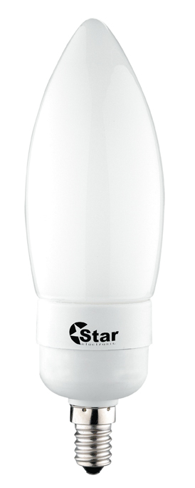 LAMPADA BASSO CONSUMO OLIVA 9W 6500K CLASSE B E14 ROHS  STAR