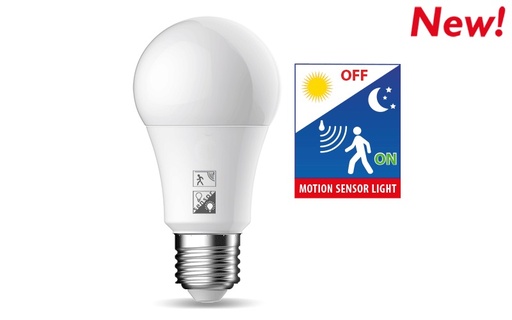 [GSP75N] GOCCIA LED CON SENSORE CREPUSCOLARE E MOVIMENTO E27 11W 1055LM