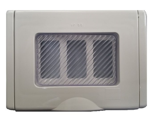 [FG11237] PLACCA FAEG AUTOPORTANTE CON SPORTELLO A FINESTRA CON MOLLA 3 POSTI IP55