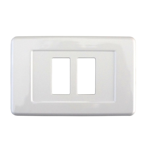 [FG11452] PLACCA FAEG A SCATTO INCASSO IN ABS TIPO MAGIC   2 POSTI BIANCO