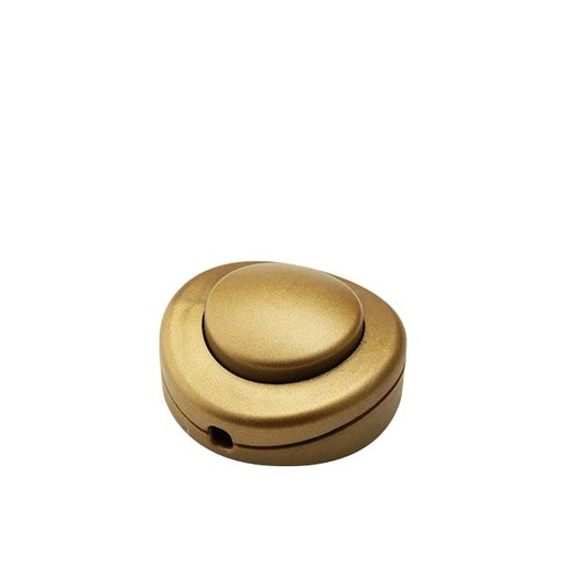 [F0237OR] INTERRUTTORE FAI PASSANTE UNIPOLARE A PEDALE PER PIANTANA 250V TASTO TONDO PIATTO ORO