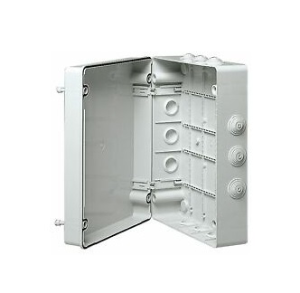 [FG13408] SCATOLA FAEG STAGNA DI DERIVAZIONE RETTANGOLARE CON COPERCHIO A VITE  1/4 DI GIRO IP55 300X22