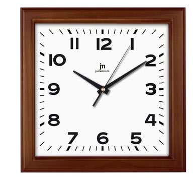 [21038N] OROLOGIO PARETE LEGNO QUADRATO NOCE LOWELL