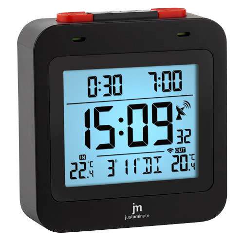 [JD9037N] SVEGLIA DIGITALE QUARZO RADIOCONTROLLATA-NERO