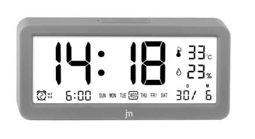 [JD9525G] SVEGLIA DIGITALE TH/HU GRIGIA LOWELL