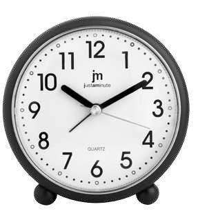 [JA7108TN] SVEGLIA Q.ZO MOV. CONTINUO TONDA- NERO