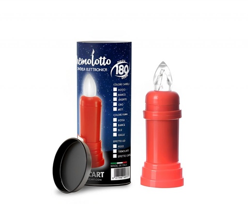 [TREMOLOTTOR] LUMINO LED A CANDELA CON 2 STILO AA INCLUSE DURATA 365GG Ø 3.5 CM - H 11 CM. COLORE ROSSO 