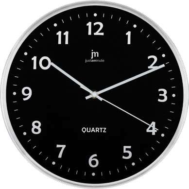 [14968N] OROLOGIO PARETE QZ. ALLUMINIO 30CM-NERO