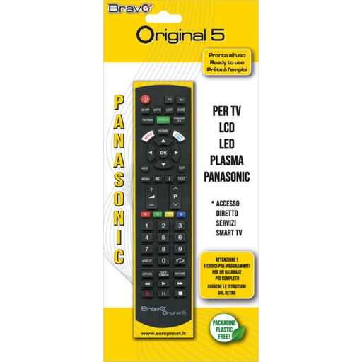 [ORIGINAL5] TELECOMANDO TV BRAVO MODELLO ORIGINAL DEDICATO PER PANASONIC 
